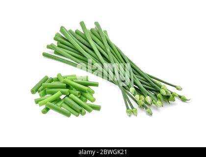 chives flower or chinese chive isolated on white background Stock Photo