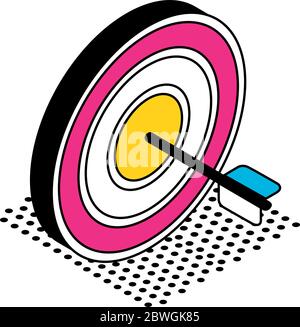Isolated target with arrow isometric style icon vector design Stock Vector