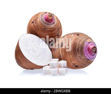 taro isolated on white background Stock Photo