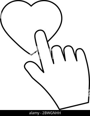 Click heart icon vector Stock Vector