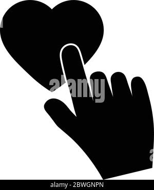 Click heart icon vector Stock Vector