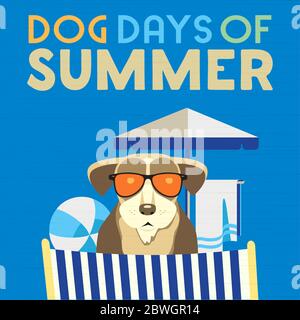 Dog days of Summer Time for adventure Stock Vector