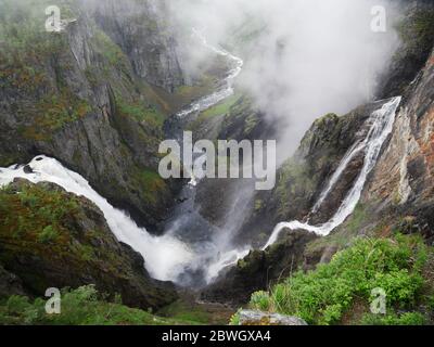 Voringfossen waterfall in Norway Stock Photo