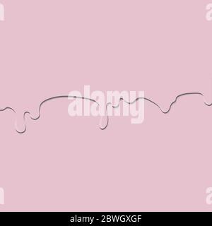 Pink paint or other liquid flows down or drips on a pink vector background in pastel colors. For your design. Stock Vector