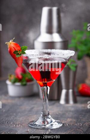 Strawberry martini. Sweet summer cocktail Stock Photo - Alamy