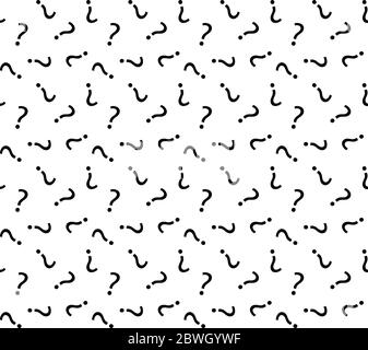 question mark Seamless background .  vector black texture, pattern, wallpaper, textile Stock Vector