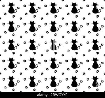 seamless cat pattern.  cat background, texture, pattern, wallpaper, textile Stock Vector