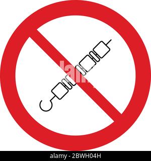 No barbecue  icon. no Stock Vector