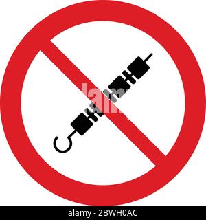 No barbecue  icon. no Stock Vector