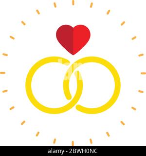 Wedding icon. Wedding rings icon. Wedding symbol, vector illustration Stock Vector