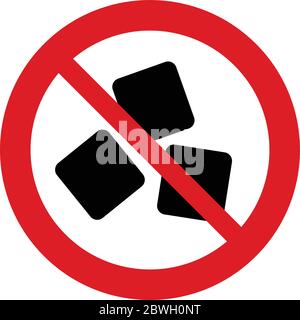 No Sugar icon.  free sugar  vector   prohibiting sing Stock Vector