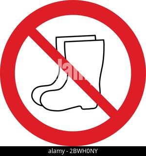 No  rain boot icon. Prohibited  rain boot icon. Stock Vector