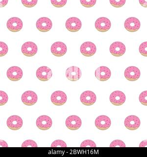 Vector seamless pattern with donuts  vector wallpapers, fabric, texture, background Stock Vector