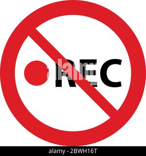 no recording icon. Prohibited video icon. No video camera icon Stock Vector