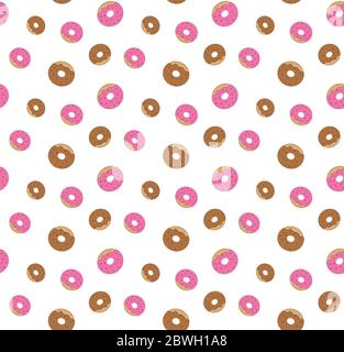 Vector seamless pattern with donuts  vector wallpapers, fabric, texture, background Stock Vector