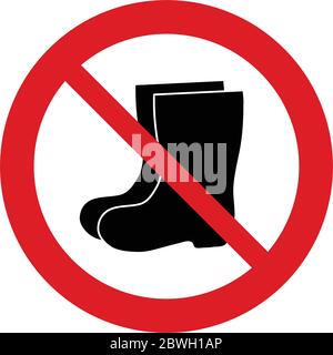 No  rain boot icon. Prohibited  rain boot icon. Stock Vector