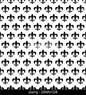 Fleur-de-lis seamless texture, pattern, background. Heraldic lily vector wallpaper Stock Vector