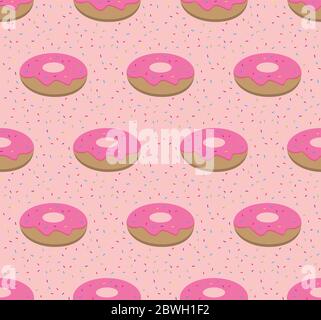 Vector seamless pattern with donuts  vector wallpapers, fabric, texture, background Stock Vector