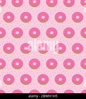 Vector seamless pattern with donuts  vector wallpapers, fabric, texture, background Stock Vector