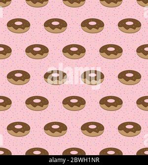 Vector seamless pattern with donuts  vector wallpapers, fabric, texture, background Stock Vector
