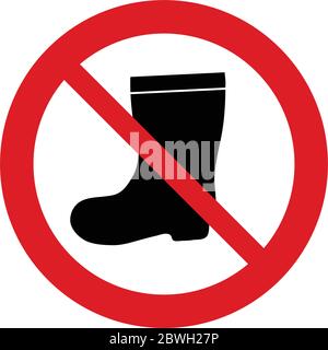 No  rain boot icon. Prohibited  rain boot icon. Stock Vector