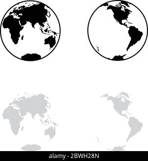 Globe earth vector icons set Stock Vector