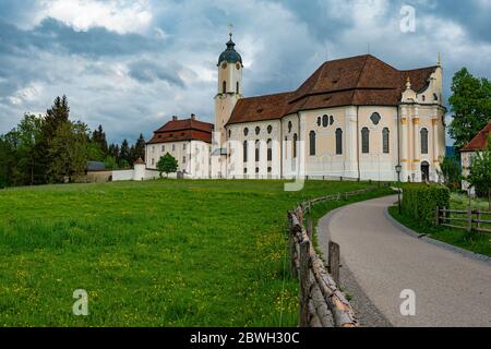 Church of Wies called Wieskirche at Steingaden, Bavaria, Germany Stock Photo