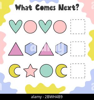 What shape comes next. Activity page for kids Stock Vector