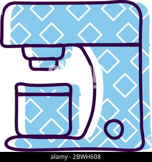 coffee machine line and fill style icon vector design Stock Vector