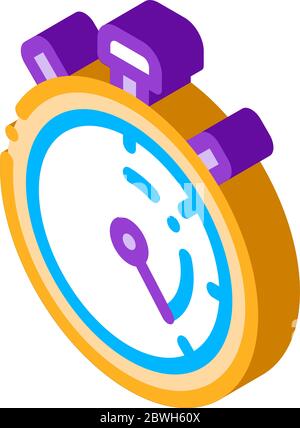 Laundry Service Stop Watch isometric icon vector illustration Stock Vector