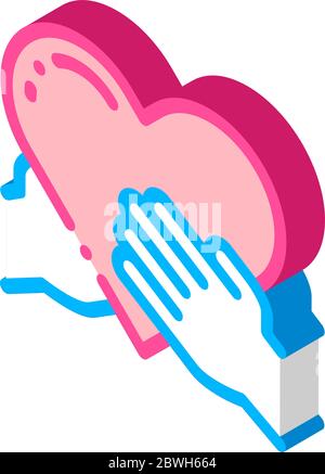 Volunteers Support Hand Hold isometric icon vector illustration Stock Vector