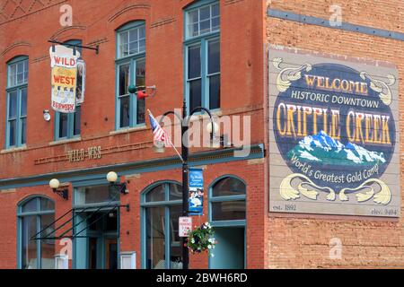 Downtown mural,Cripple Creek,Colorado,USA Stock Photo