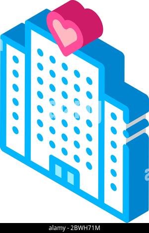 Volunteers Support Building isometric icon vector illustration Stock Vector