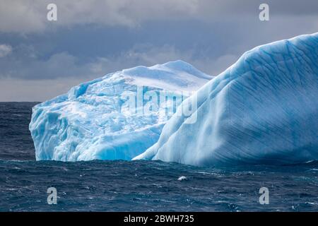 blue iceberg, South Orkney Islands, Scotia Sea, Southern Ocean Stock Photo