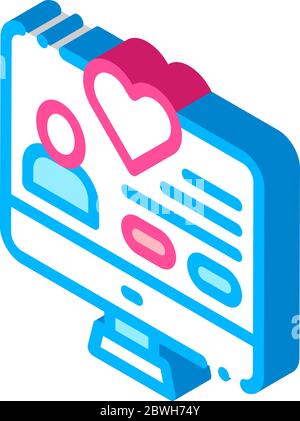 Volunteers Support Website isometric icon vector illustration Stock Vector