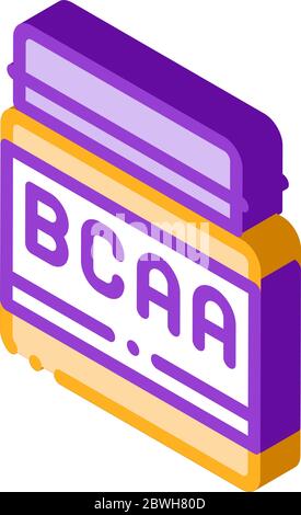 Bcaa Bottle Sport Nutrition isometric icon vector illustration Stock Vector