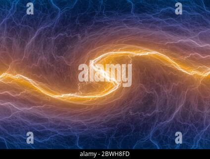 Fire and ice lightning, abstract electrical background Stock Photo