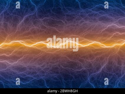 Fire and ice lightning, abstract electrical background Stock Photo