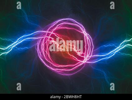 Fire and ice fractal lightning, abstract plasma background Stock Photo ...