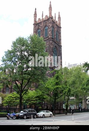 First Presbyterian Church, known as 'Old First', built in 1844–1846 in Gothic Revival style, located on Fifth Avenue in Greenwich Village Stock Photo