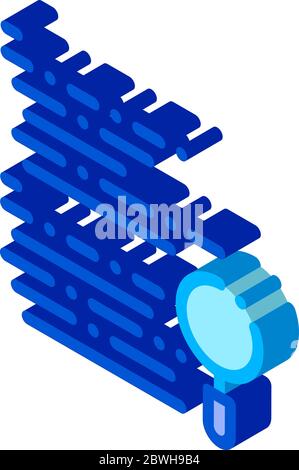 Magnifier Search Code Mistake isometric icon vector illustration Stock Vector