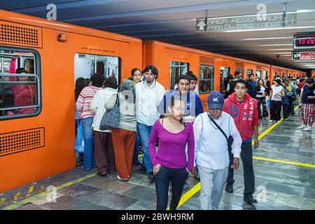 Pino Suarez Metro station in Mexico City, Mexico. Excavated Aztec ...
