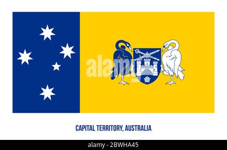 Australian Capital Territory (ACT) Flag Vector Illustration on White Background. Territory Flag of Australia. Stock Vector