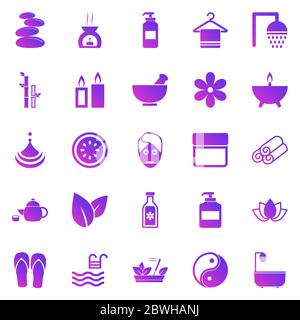 Spa gradient icons on white background, stock vector Stock Vector