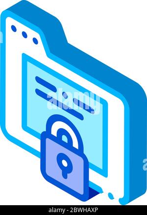 Padlock Site Coding System isometric icon vector illustration Stock Vector