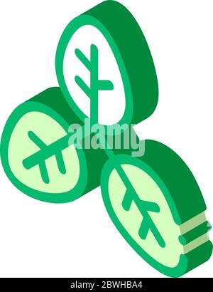 Bush Offshoot Plant Leaves isometric icon vector illustration Stock Vector