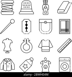 sewing pin icon over white background, line style, vector