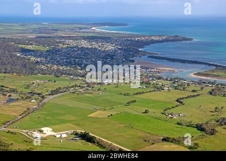 Aertial view of Bridport on Tasmania's north coast Stock Photo