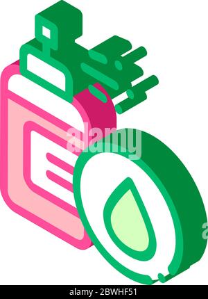 Spray Lotion Drop Cosmetic isometric icon vector illustration Stock Vector