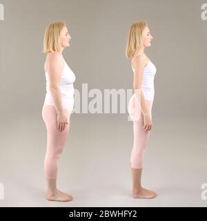 Premium Photo  Slim and fat female sides on back comparison